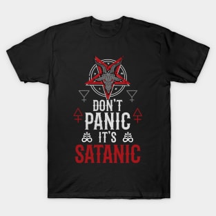 Don't Panic It's Satanic - Baphomet 666 Occult T-Shirt